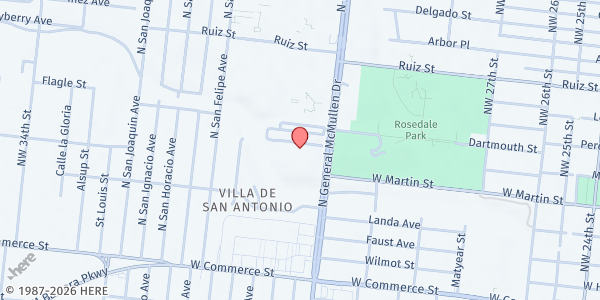 Map showing SA Hope Center at 321 N. General McMullen Dr., San Antonio, TX