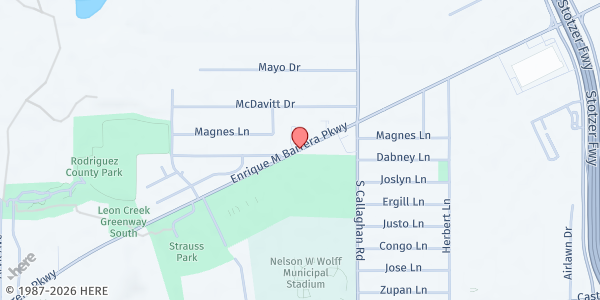 Map showing SAFB Curbside Pantry at 5200 Historic, Old Hwy. 90 W., San Antonio, TX