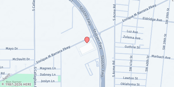 Map showing SAFB Curbside Pantry - Enrique M Barrera Parkway at 5200 Enrique M Barrera Pkwy Entrance #4, SAN ANTONIO, TX