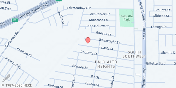 Map showing San Antonio for Christ Church at 343 Spaatz St, SAN ANTONIO, TX