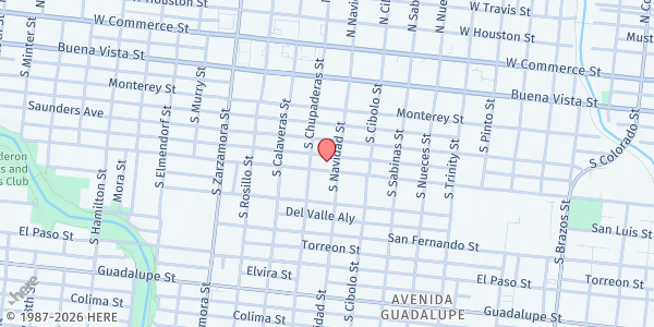 Map showing San Antonio Spanish Durango SDA Church at 2321 W. Cesar E Chavez Blvd., San Antonio, TX