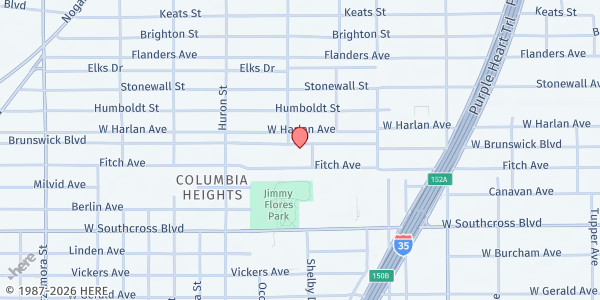 Map showing Santa Fe Episcopal Church at 1108 Brunswick Blvd., San Antonio, TX