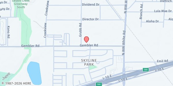 Map showing Sold Out Believers - New Direction Church at 1139 Gembler Rd., San Antonio, TX