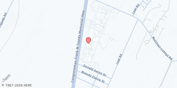 Map showing Southside ISD (Use High School Main Entrance) at 19190 US-281, SAN ANTONIO, TX