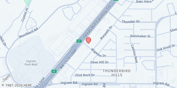 Map showing St. Andrew's Episcopal Church at 6110 Northwest Loop 410, San Antonio, TX