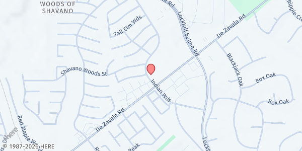 Map showing St. Francis of Assisi Catholic Church - Food Pantry at 4201 De Zavala Rd., San Antonio, TX