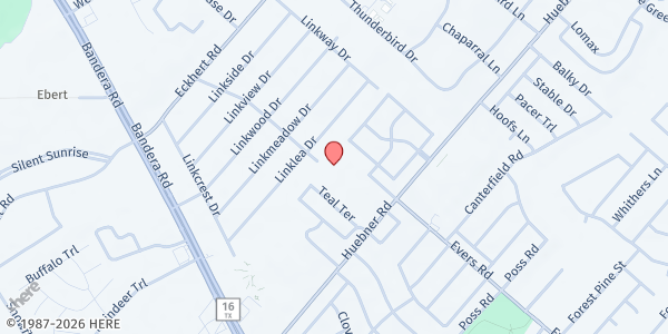 Map showing St. John Baptist Church at 6800 EVERS RD, SAN ANTONIO, TX