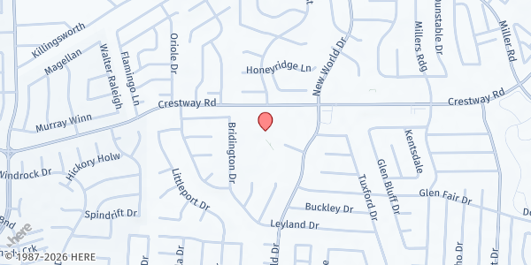 Map showing St. John Neumann Catholic Church at 6680 Crestway Dr., San Antonio, TX