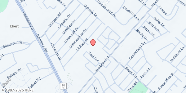 Map showing St. John's Baptist Church at 6800 EVERS RD, SAN ANTONIO, TX