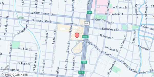Map showing St. Stephen's CARE Center at 2127 S. Zarzamora St., San Antonio, TX