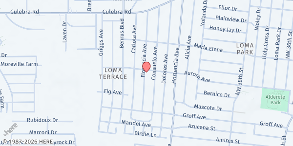 Map showing St. Vincent de Paul - Holy Family Catholic Church at 152 Florencia Ave., San Antonio, TX