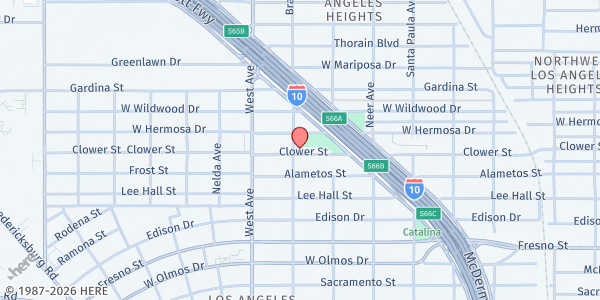 Map showing St. Vincent de Paul - St. Mary Magdalens Church at 1735 Clower, San Antonio, TX