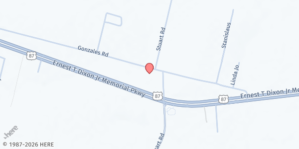 Map showing Temple of Praise Ministries at 10050 LOOP 106, SAN ANTONIO, TX