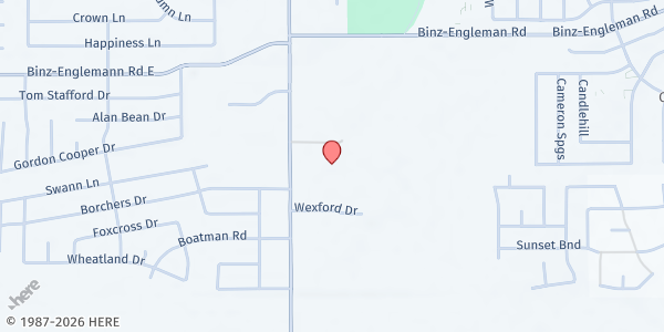 Map showing True Vision Church NE Campus at 2826 Ackerman Rd., San Antonio, TX