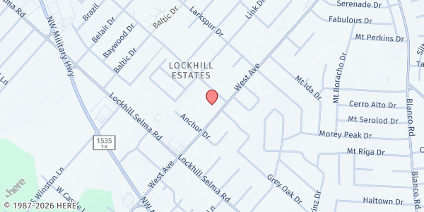 Map showing West Avenue Compassion Food Pantry at 10715 West Ave., San Antonio, TX