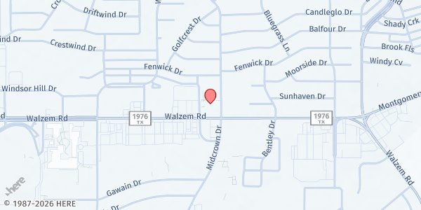 Map showing Windcrest UMC at 8101 Midcrown Dr., San Antonio, TX