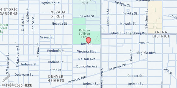 Map showing YMCA Davis-Scott at 1213 IOWA ST, SAN ANTONIO, TX