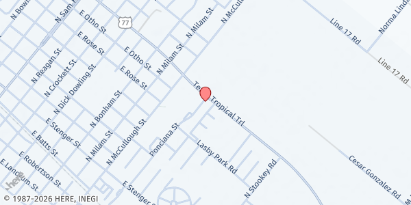 Map showing Proyecto Vida Digna at 900 E Business 77, San Benito, TX