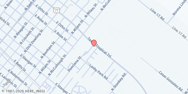 Map showing Proyecto Vida Digna at 900 E Business 77, San Benito, TX