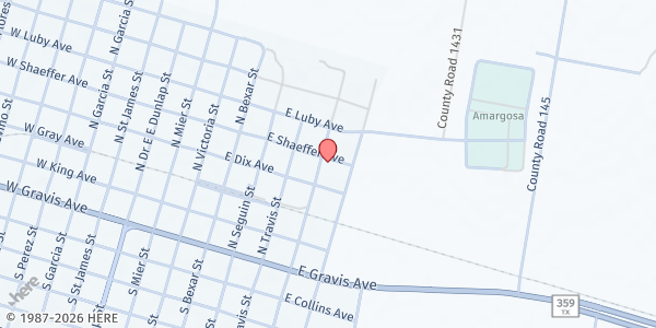 Map showing R.E.A.L. - Centro de Provecho at 410 N. Benavides St., San Diego, TX