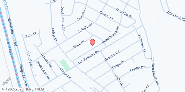 Map showing AYUDA, Inc - San Elizario at 1325 Beverly Ann Dr., San Elizario, TX