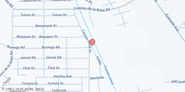 Map showing Iglesia De Cristo En San Elizario at 12572 Campo Bello Dr., San Elizario, TX