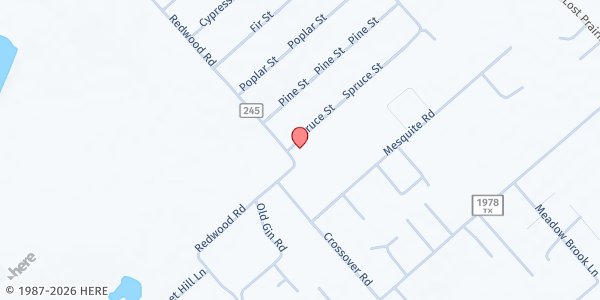 Map showing Centro Esperanza Community Center Redwood at 2045 Spruce St., San Marcos, TX