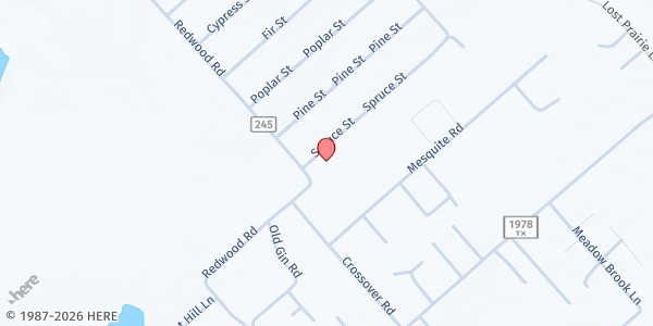 Map showing Redwood Community Center at 2045 SPRUCE ST, SAN MARCOS, TX