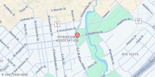 Map showing St. Francis Xavier Heritage Association at St. Francis Xavier Heritage Association, San Marcos, TX