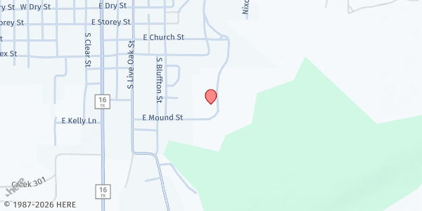 Map showing San Saba, TX - Mobile Pantry at Civic Center at 1190 S. Thomas Stewart Dr., San Saba, TX