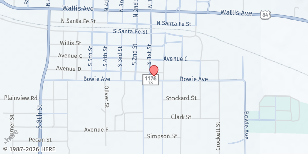 Map showing Santa Anna Mobile Food Pantry at 401 S. 1st St., Santa Anna, TX