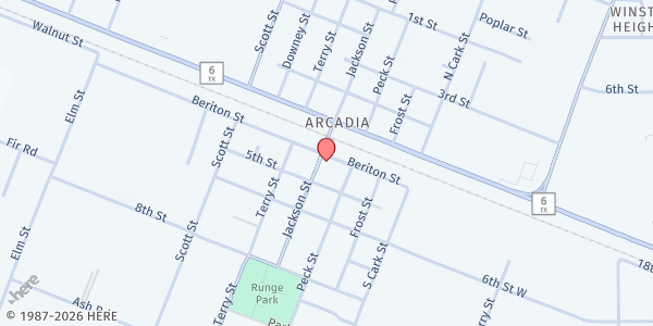 Map showing HIS Ministries Food Pantry at 4205 Jackson St., Santa Fe, TX