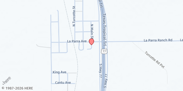 Map showing Mobile Pantry-Sarita at 365 La Parra Ave, Sarita, TX