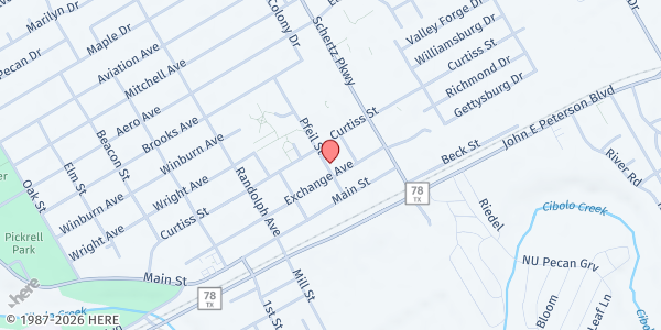 Map showing Randolph Area Christian Assistance Program at 307 Pfeil St., Schertz, TX