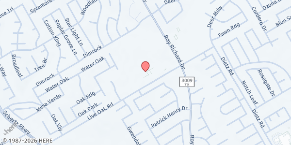 Map showing St. Vincent de Paul - Church of the Good Shepherd at 1065 E. Live Oak Rd., Schertz, TX