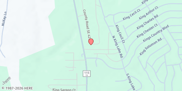 Map showing Good Hope Family Fellowship at 6611 FM 115, Scroggins, TX