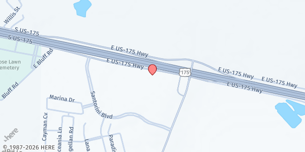 Map showing Rock Church at 14201 US-175, Seagoville, TX