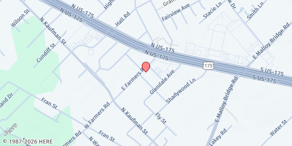 Map showing Seagoville City Senior Center at 304 E. Farmers Rd, Seagoville, TX