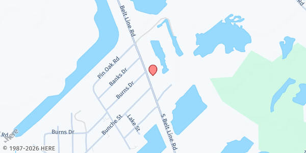 Map showing Wayside Missionary Baptist Church at 4128 South Beltline Rd., Seagoville, TX