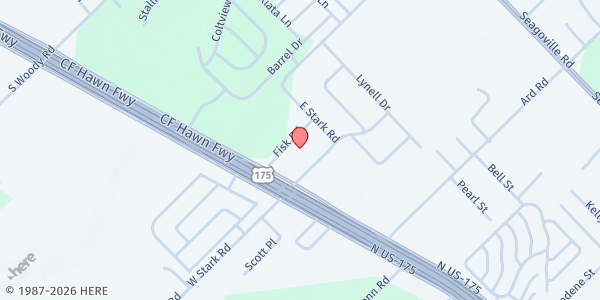 Map showing We C.A.R.E Food Pantry at Trinity Love Church at 111 E. Stark Rd., Seagoville, TX