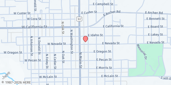 Map showing Seymour Church of Christ at 500 N East St, Seymour, TX
