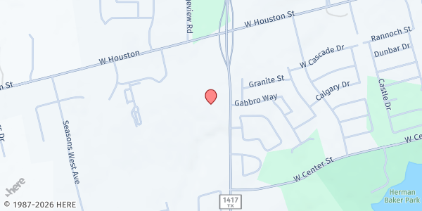 Map showing Harvest Time Church at 222 S. Heritage Pkwy., Sherman, TX