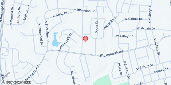 Map showing North Park Baptist Church at 2605 Rex Cruse Dr., Sherman, TX