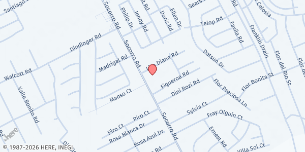 Map showing Centro Nueva Vida Iglesia at 11627 Socorro Rd, Socorro, TX