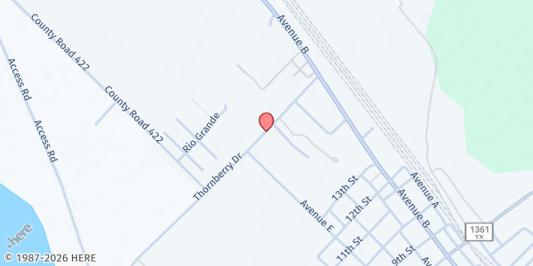 Map showing St. Ann Catholic Church at 333 Thornberry Dr., Somerville, TX