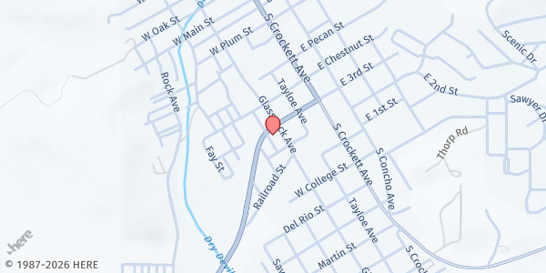 Map showing Sutton County Food Pantry at 704 Glasscock Ave., Sonora, TX
