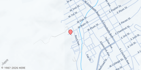 Map showing Sutton County Senior Center at 102 S. Wilson St., Sonora, TX