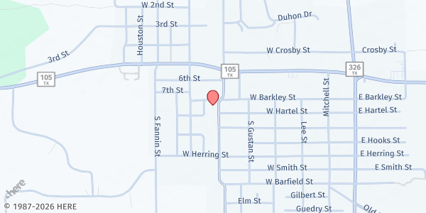 Map showing Sour Lake Senior Center at 350 S. Anne St., Sour Lake, TX