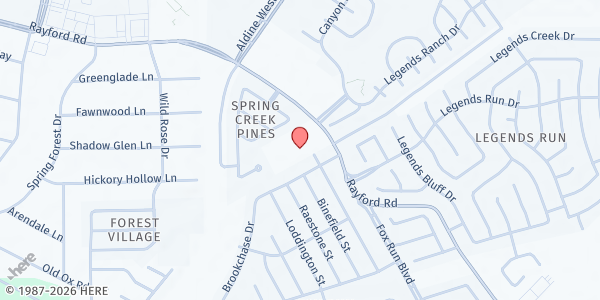 Map showing Gateway Baptist Church at 2930 Rayford Rd., Spring, TX