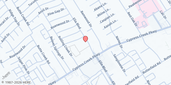 Map showing Spring ISD Community Engagement Center at 17125 Ella Blvd, Spring, TX